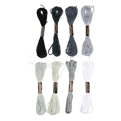 8 Skeins 8 Colors 6-Ply Polyester Embroidery Floss OCOR-CY0002-09D-1