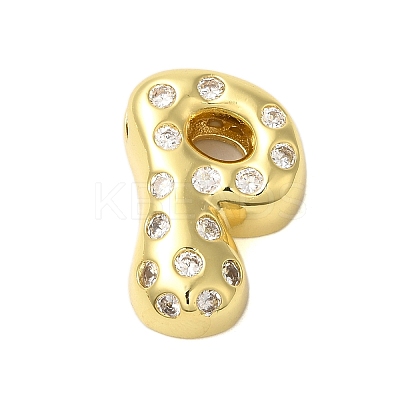 Rack Plating Brass Micro Pave Clear Cubic Zirconia Perdants KK-C067-11G-P-1