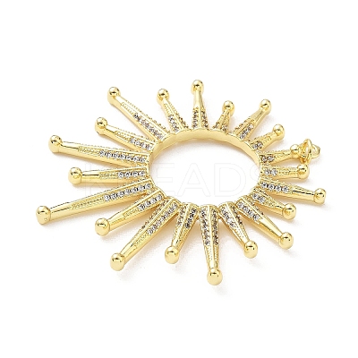 Brass Micro Pave Clear Cubic Zirconia Big Pendants KK-B141-45G-02-1