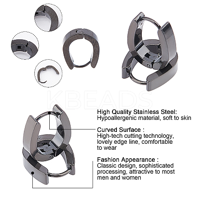 10 Pairs 304 Stainless Steel Hoop Earrings EJEW-UN0001-73-1