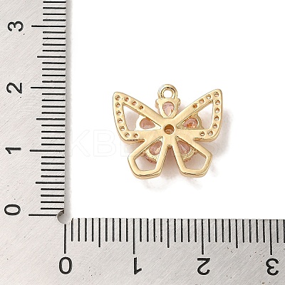 Brass Micro Pave Clear Cubic Zirconia Charms LS-KK-G499-08G-1