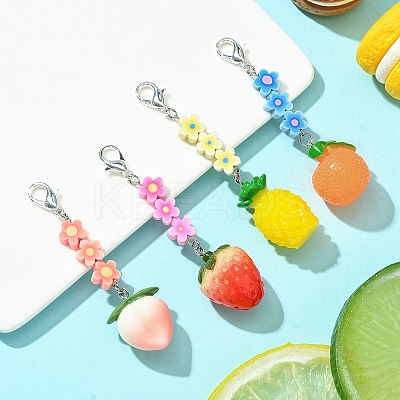 Fruit Resin Pendant Decoration HJEW-JM01554-1
