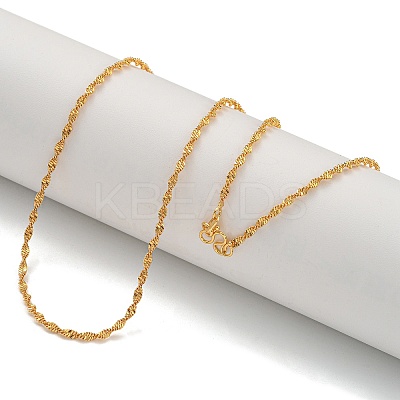 Brass Singapore Chain Necklaces for Women NJEW-U011-01G-1