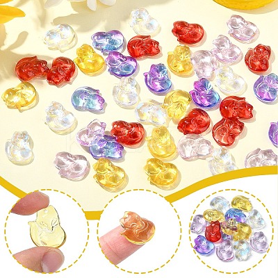 50Pcs 5 Colors Transparent Spray Painted Glass Pendants GLAA-YW0003-94-1