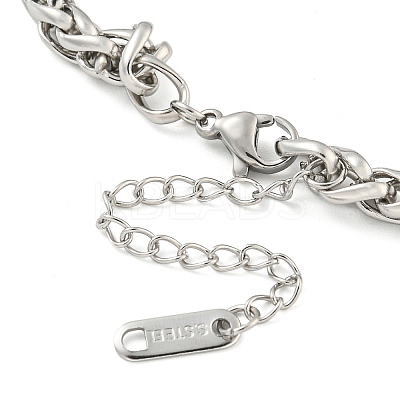 Non-Tarnish 304 Stainless Steel Wheat Chain Bracelets for Women BJEW-G707-01P-1