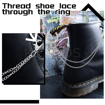 10Pcs 10 Style 304 Stainless Steel Decorative Shoe Chains FIND-AB00058-1