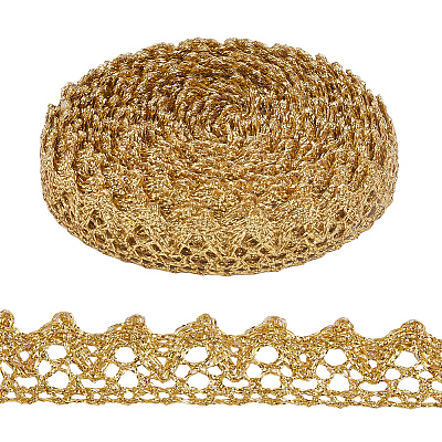 2 Rolls Metallic Yarn Lace Trim OCOR-GF0005-58A-1
