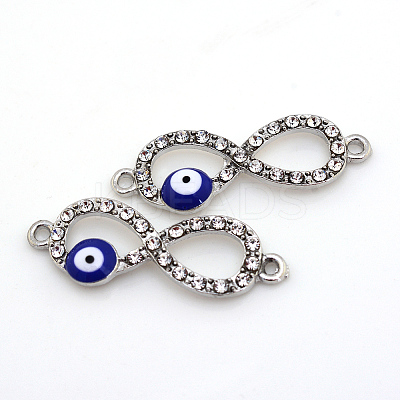 Alloy Rhinestone Evil Eye Links connectors LS-ALRI-S161-09P-1