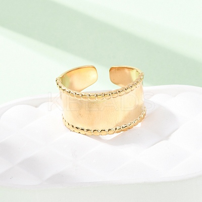 304 Stainless Steel Open Cuff Rings for Women RJEW-K309-07G-1