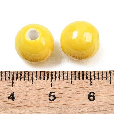 Glazed Porcelain Round Beads X-PORC-S489-10mm-10-1