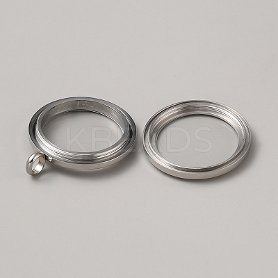 304 Stainless Steel Locket Pendants STAS-WH0043-21C-P-1