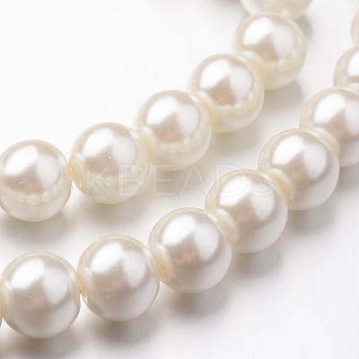 Eco-Friendly Dyed Glass Pearl Round Beads Strands HY-A008-8mm-RB011-1