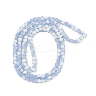 Frosted Crackle Glass Beads Strands GLAA-U001-8mm-M14-1