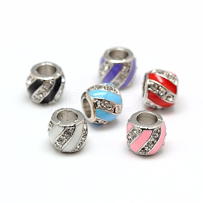 Platinum Plated Alloy Enamel Rhinestone European Beads MPDL-A023-A-1