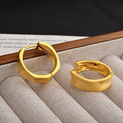 Brass Hoop Earrings for Women EJEW-U055-07G-1