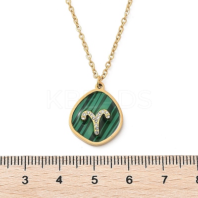 304 Stainless Steel Micro Pave Cubic Zirconia constellation Pendant Necklaces NJEW-R021-01G-01-1