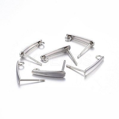 Non-Tarnish 201 Stainless Steel Stud Earring Findings LS-STAS-P210-39P-1