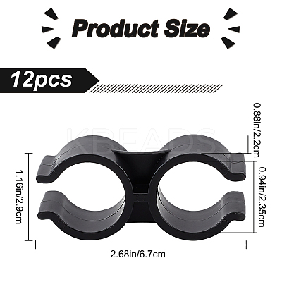 Plastic Double Pipe Clamps LS-FIND-WH0036-40-1