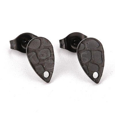 304 Stainless Steel Stud Earring Findings Ion Plating(IP) STAS-O119-31EB-1