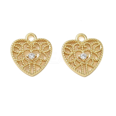 Brass Micro Pave Clear Cubic Zirconia Charms KK-CBA74BF-08G-1