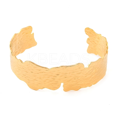304 Stainless Steel Open Cuff Bangles for Women BJEW-G711-01A-G-1