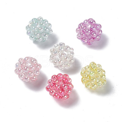 Handmade Transparent Plastic Woven Beads KY-P015-05-1