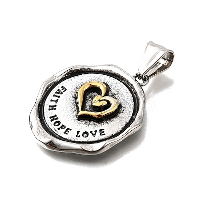 304 Stainless Steel Pendants STAS-R163-03ASG-1