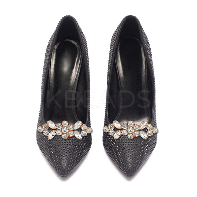 2 Pairs 2 Colors Detachable Flower Shoe Decoration AJEW-HY0001-15-1