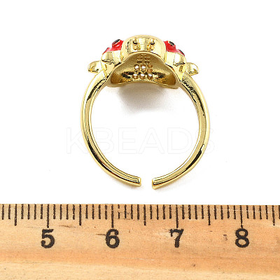 Brass Micro Pave Clear Cubic Zirconia Open Cuff Rings RJEW-R024-01G-1