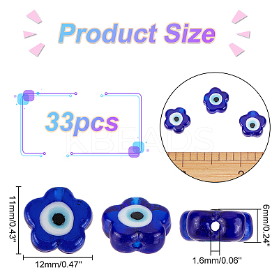 Handmade Evil Eye Lampwork Beads LAMP-DC0001-07A-1
