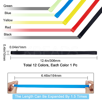 12Pcs 12 Colors Silicone Towel Bands for Beach Chairs AJEW-GF0006-86-1