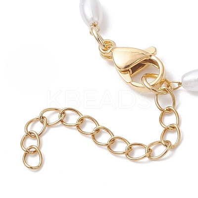 Plastic Pearl Oval Bead Link Bracelets BJEW-JB12603-1