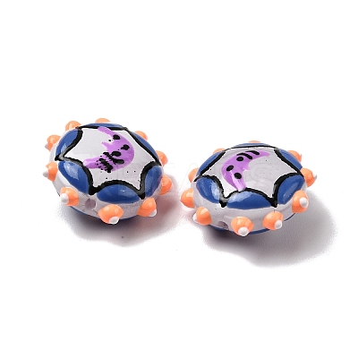 Baking Paint Glass Enamel Beads LAMP-K039-34E-1
