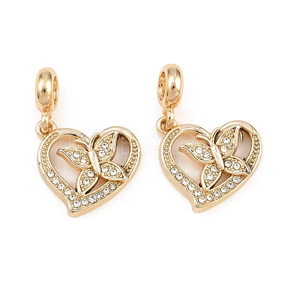 Alloy Crystal Rhinestone European Dangle Charms AL-CBAC2D3-17G-1
