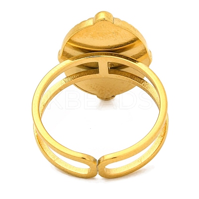 Oval Natural Tiger Eye Finger Rings RJEW-Q822-51G-01-1