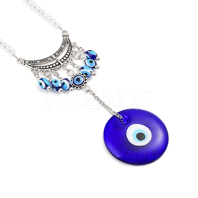 Evil Eye Alloy Lampwork Pendant Decorations LS-HJEW-M005-02A-AS-1