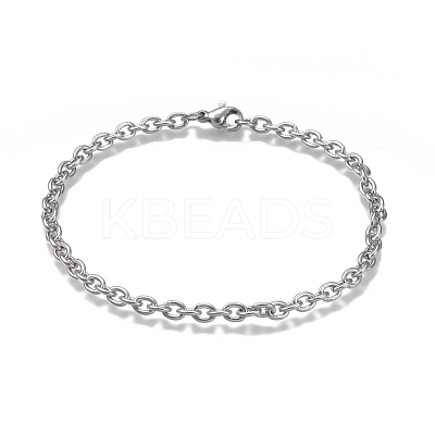 Tarnish Resistant 304 Stainless Steel Cable Chain Bracelets BJEW-H532-01P-1