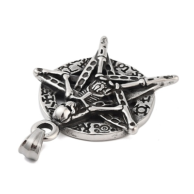 Retro 304 Stainless Steel Big Pendants STAS-I205-38AS-06-1