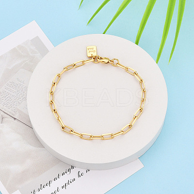 Brass Paperclip Chain Bracelets for Women BJEW-N032-07C-G-1