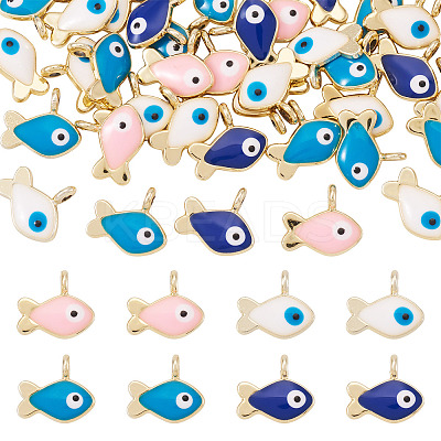 40Pcs Alloy Enamel Charms ENAM-PJ0001-15-1