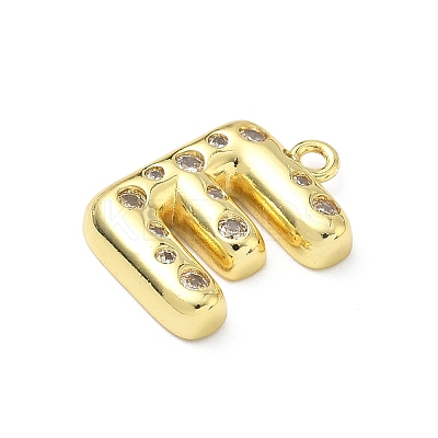 Brass Micro Pave Clear Cubic Zirconia Pendants KK-I476-02G-E-1