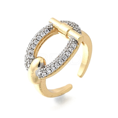Brass Micro Pave Cubic Zirconia Cuff Rings RJEW-V007-02GP-1