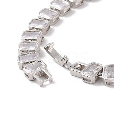Clear Cubic Zirconia Tennis Bracelet BJEW-E015-02P-1