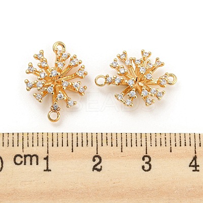 Brass Micro Pave Clear Cubic Zirconia Connector Charms KK-Q789-45G-1