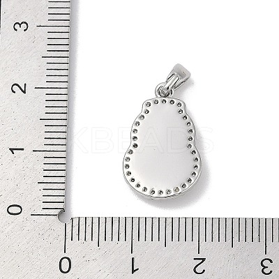 Brass with Shell and Cubic Zirconia Charms KK-Q030-07P-1