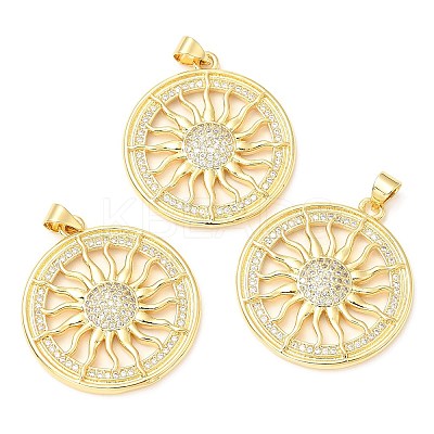 Rack Plating Brass Micro Pave Cubic Zirconia Pendants KK-A185-17G-1