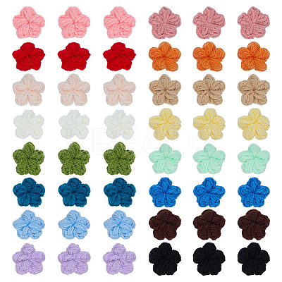 48Pcs 16 Colors Handmade Polyester Knitting Ornament Accessories DIY-FG0008-52-1