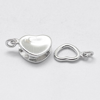 Anti-Tarnish Rhodium Plated 925 Sterling Silver Box Clasps STER-F037-073P-1