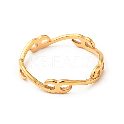 Ion Plating(IP) 201 Stainless Steel Letter X Finger Ring for Women RJEW-G266-14G-1