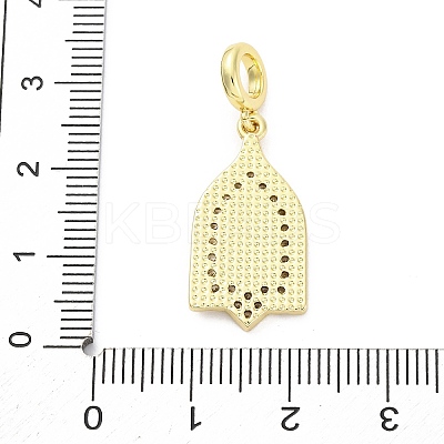 Brass Micro Pave Cubic Zirconia Saint European Dangle Charms KK-D325-27G-06-1